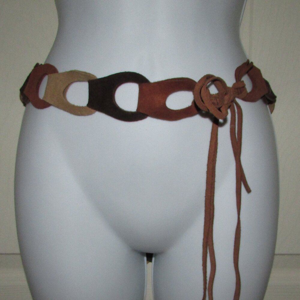 Aldo Suede Loop Link Boho Belt - Large - NEW - Picture 1 of 5